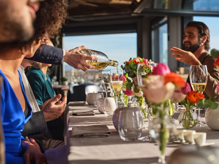Floral set up table at La Terrazza