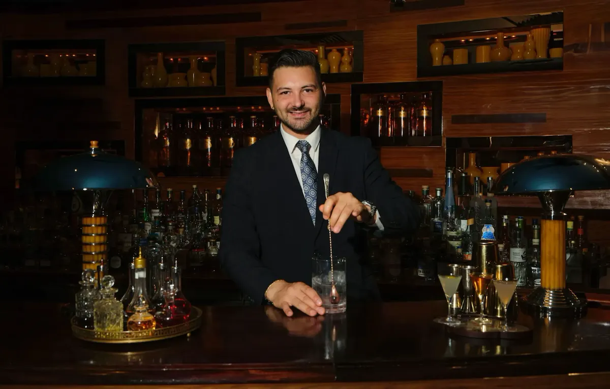 Bar & Cocktails at China Tang at The Dorchester in rich, moody lighting