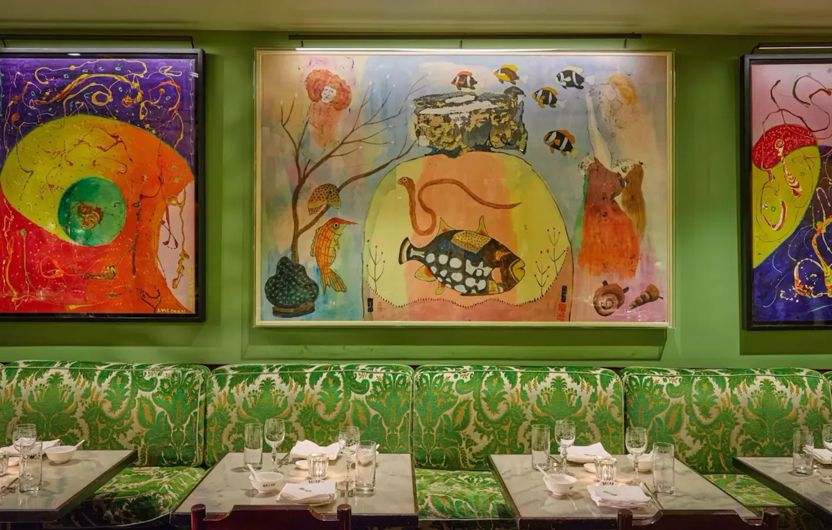 Refreshed Interiors at China Tang at The Dorchester in warm lighting