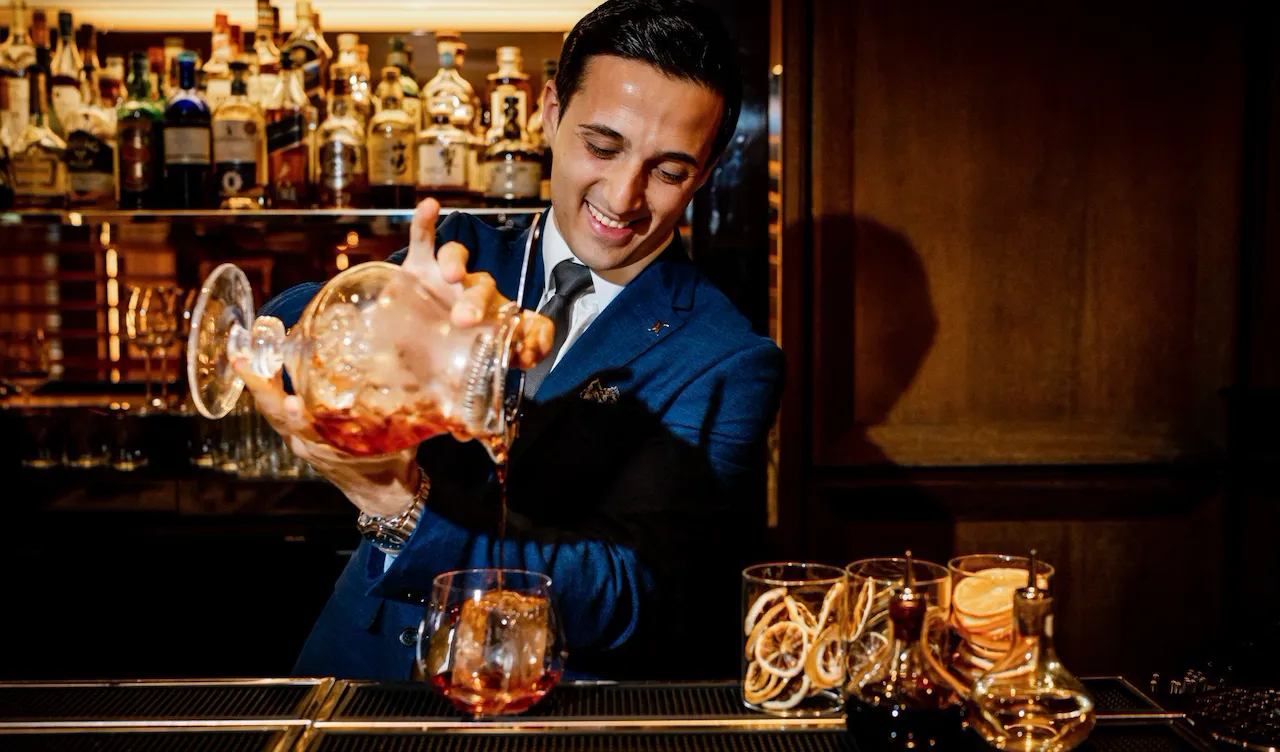 Head Bartender Enrico Perri at BAR45 at 45 Park Lane.
