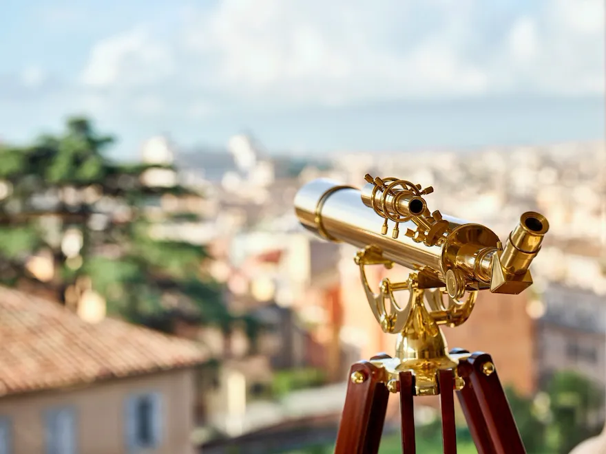 Telescope inside Bellavista Penthouse Suite at Hotel Eden, Rome