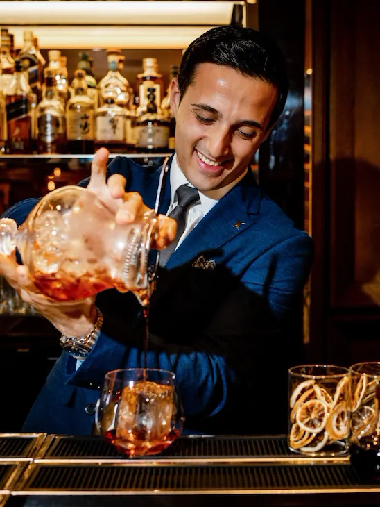 Head Bartender Enrico Perri at BAR45 at 45 Park Lane.