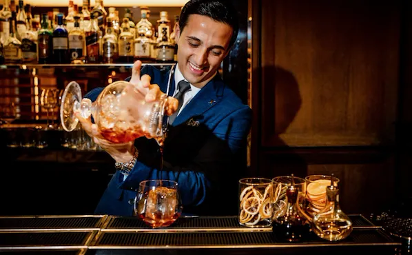 Head Bartender Enrico Perri at BAR45 at 45 Park Lane.