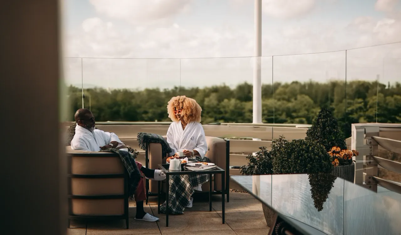 The terrace in the Penthouse suite at 45 Park Lane.