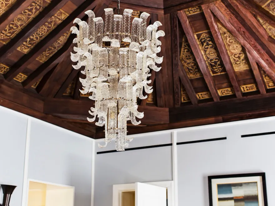 Design details inside the Bell Suite with vaulted ceilings