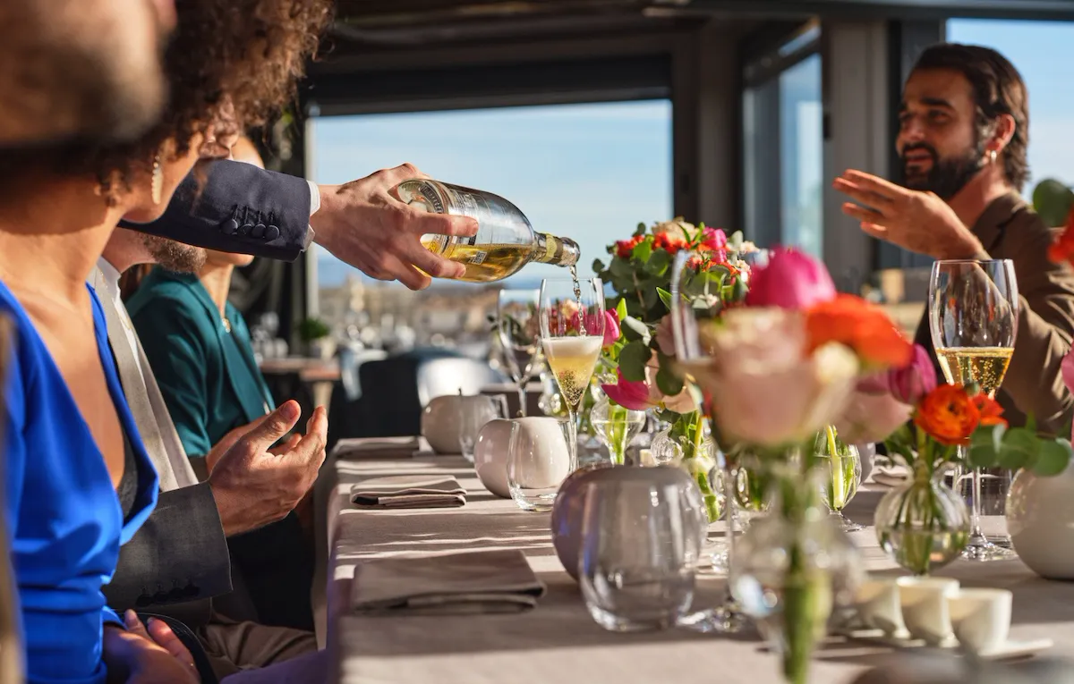 Floral set up table at La Terrazza