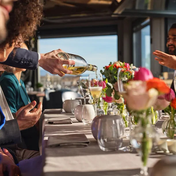 Floral set up table at La Terrazza