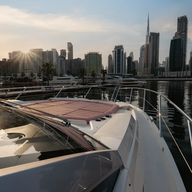 The front POV of the boat while being docked