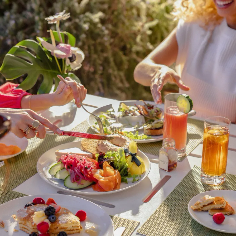 Dining in the Cabana Cafe, Beverly Hills
