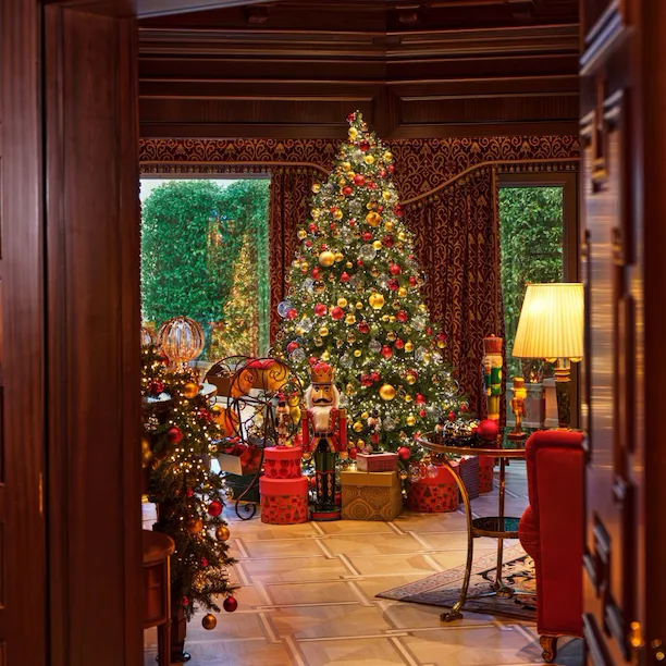 Living room of Presidential Suit with christmas setup