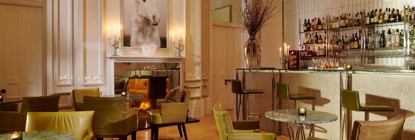 The Bar at Coworth Park in the evening