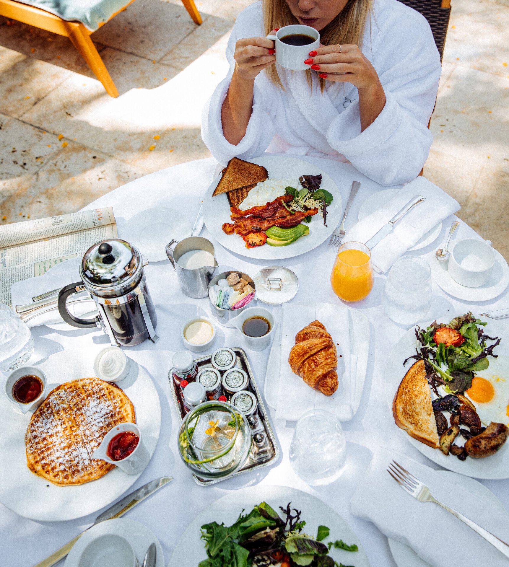 Breakfast on patio at Hotel Bel-Air 