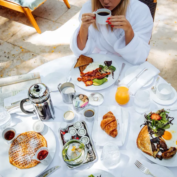 Breakfast on patio at Hotel Bel-Air