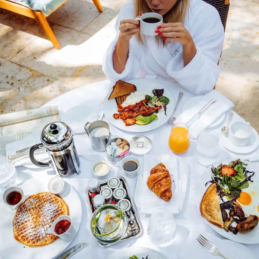 Breakfast on patio at Hotel Bel-Air