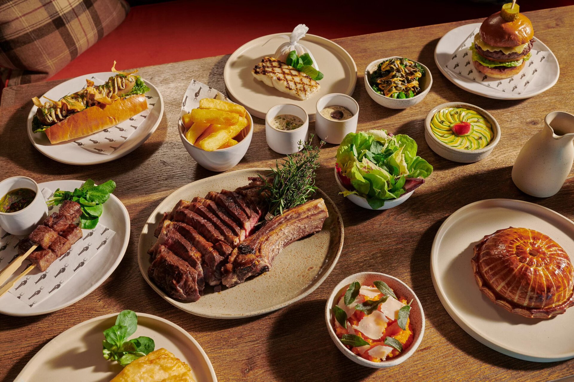 The Barn dishes in the afternoon light 