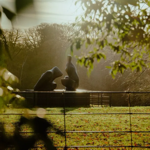 Henry Moore's Two Piece reclining figure No.5 statue shot with the Leica SL2 in Hampstead Heath