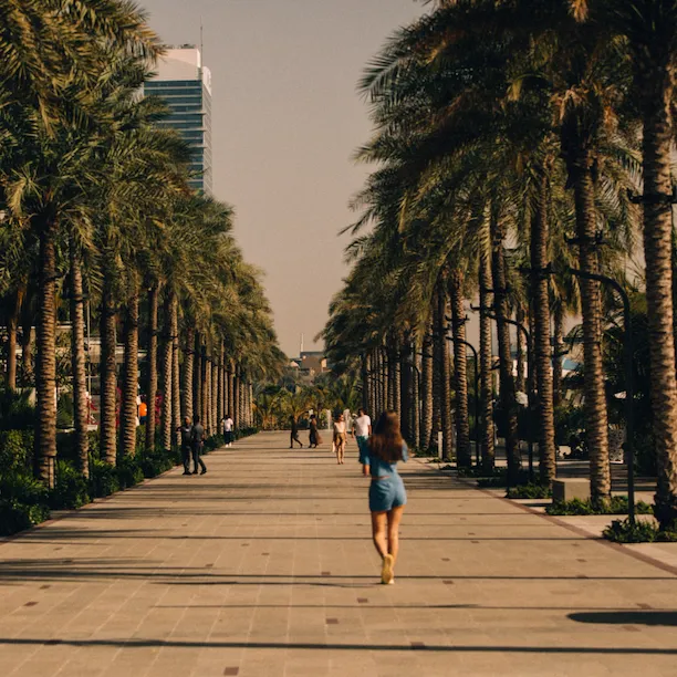 People walking on The Palm