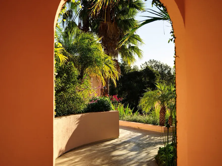 Spanish architecture and arched entry define Bel-Air style