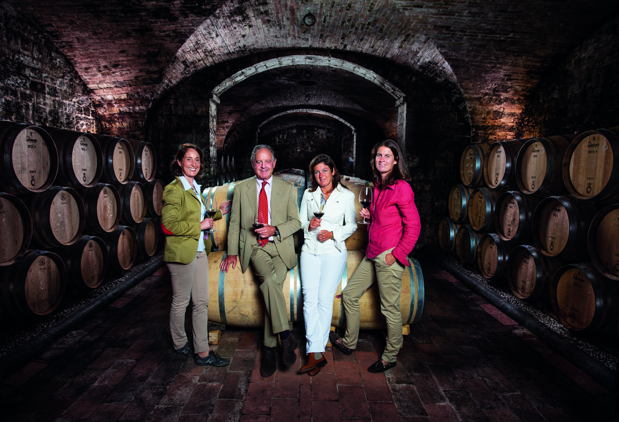 Antinori Wine Dinner Dorchester Collection - Antinori family in the cellar at the Marchesi Antinori estate