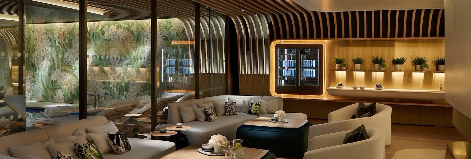 The Spa lounge seating area at Mayfair Park Residences London