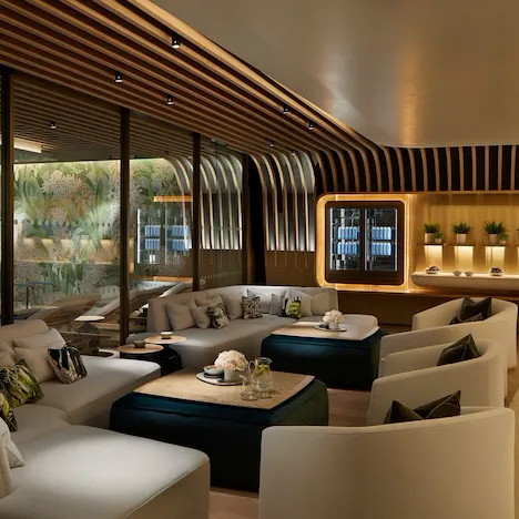 The Spa lounge seating area at Mayfair Park Residences London