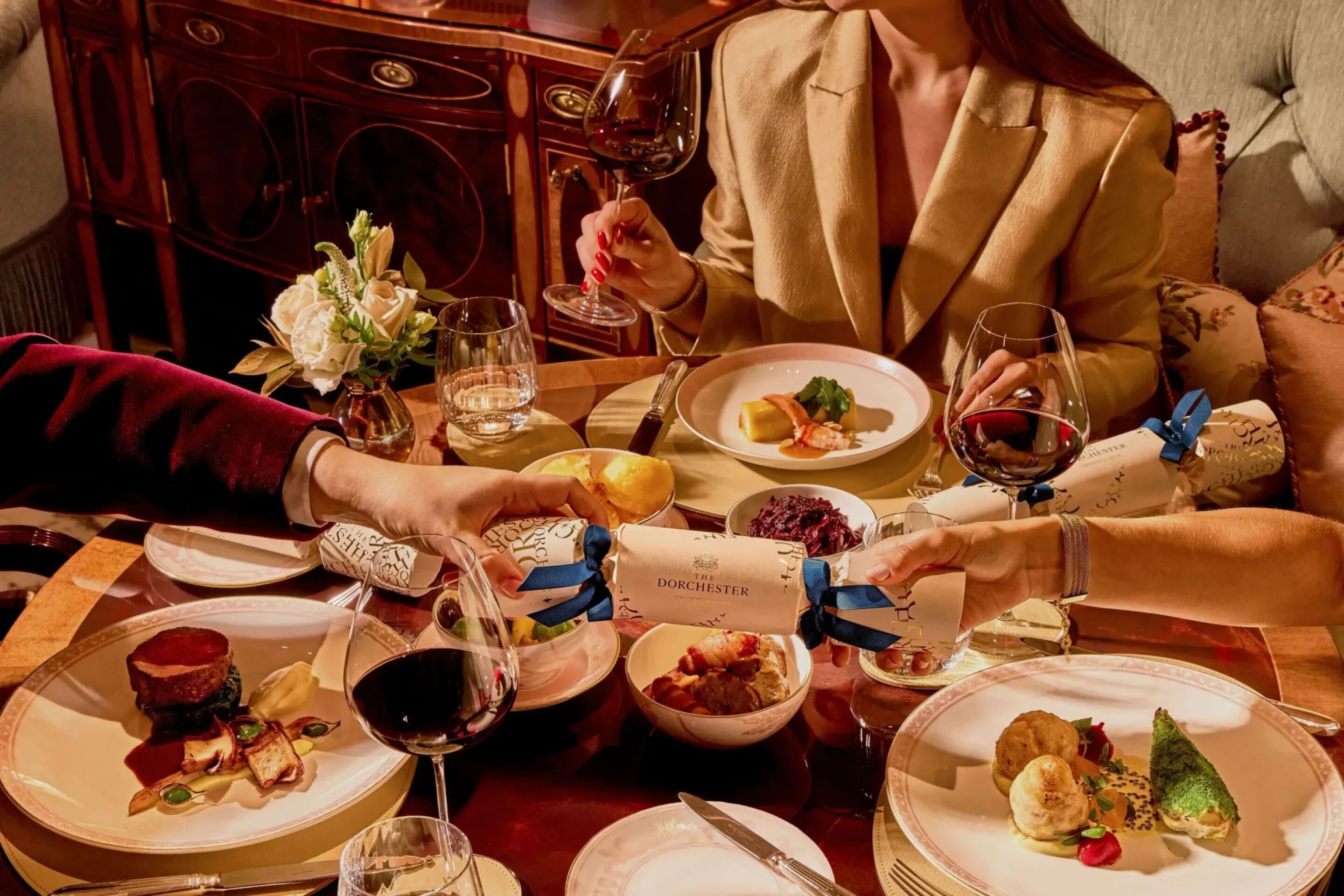 Festive Dining at The Promenade in warm lighting 