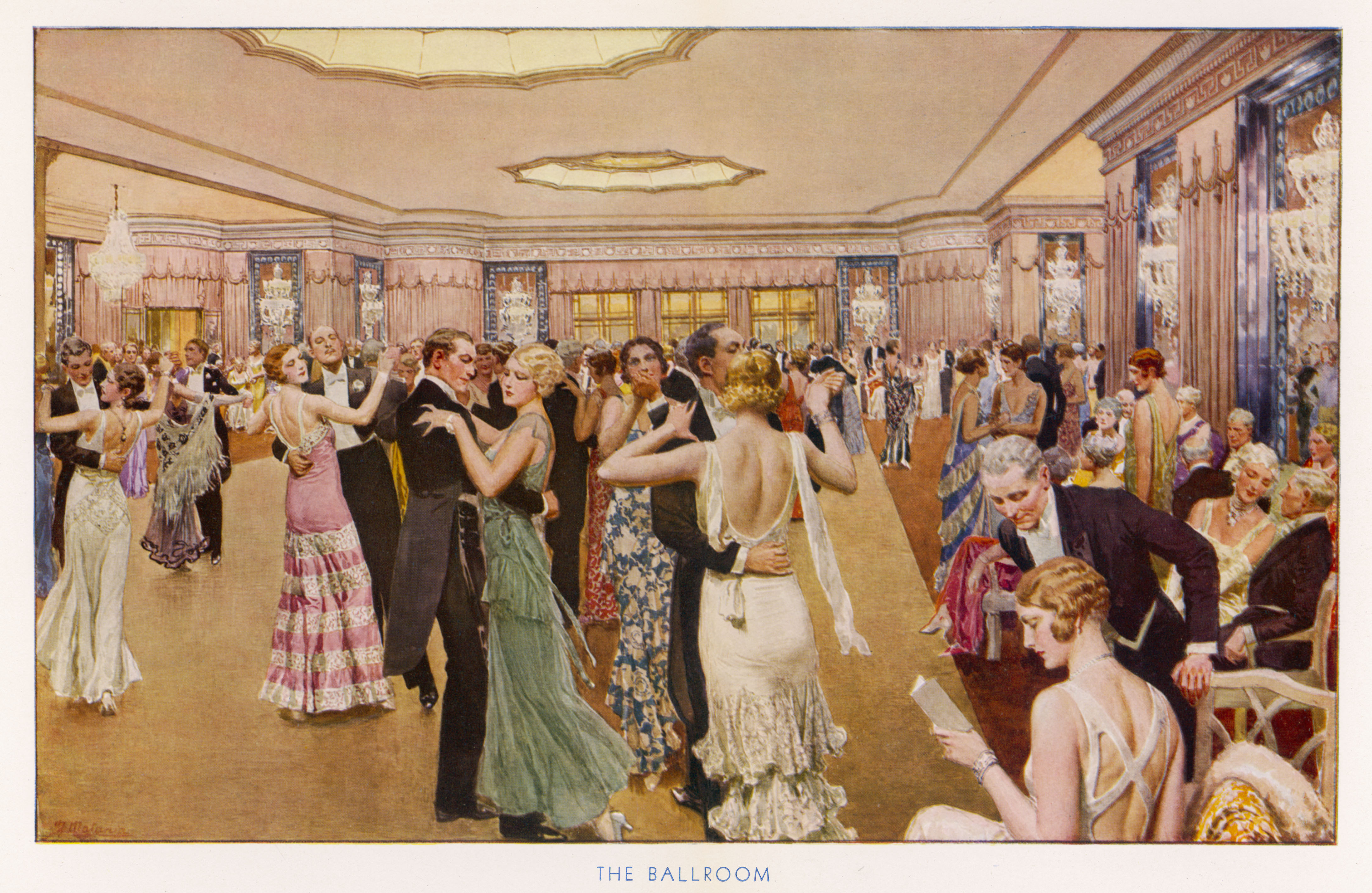 Dancing in The Dorchester Ballroom for black tie event in the 1940s