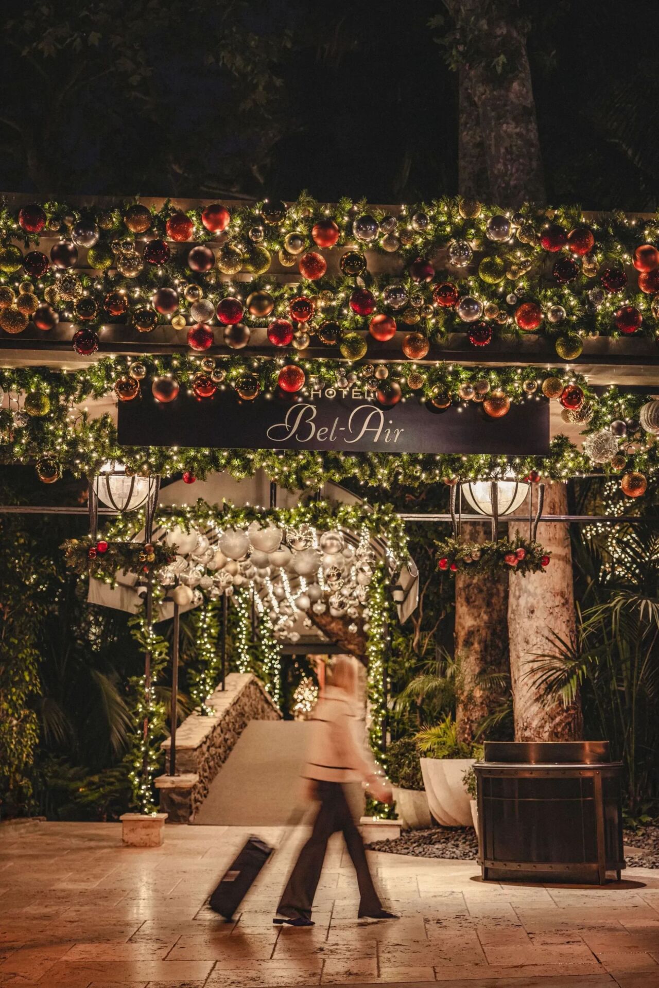 Festive front drive entrance 