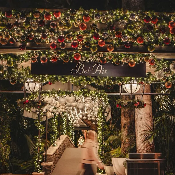 Festive front drive entrance