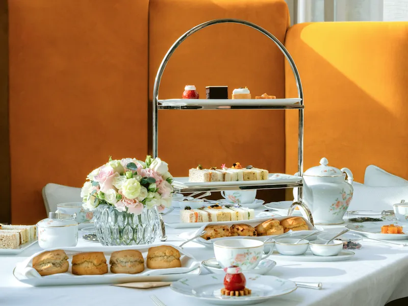 A close up to the Avantcha afternoon tea in the Gallery