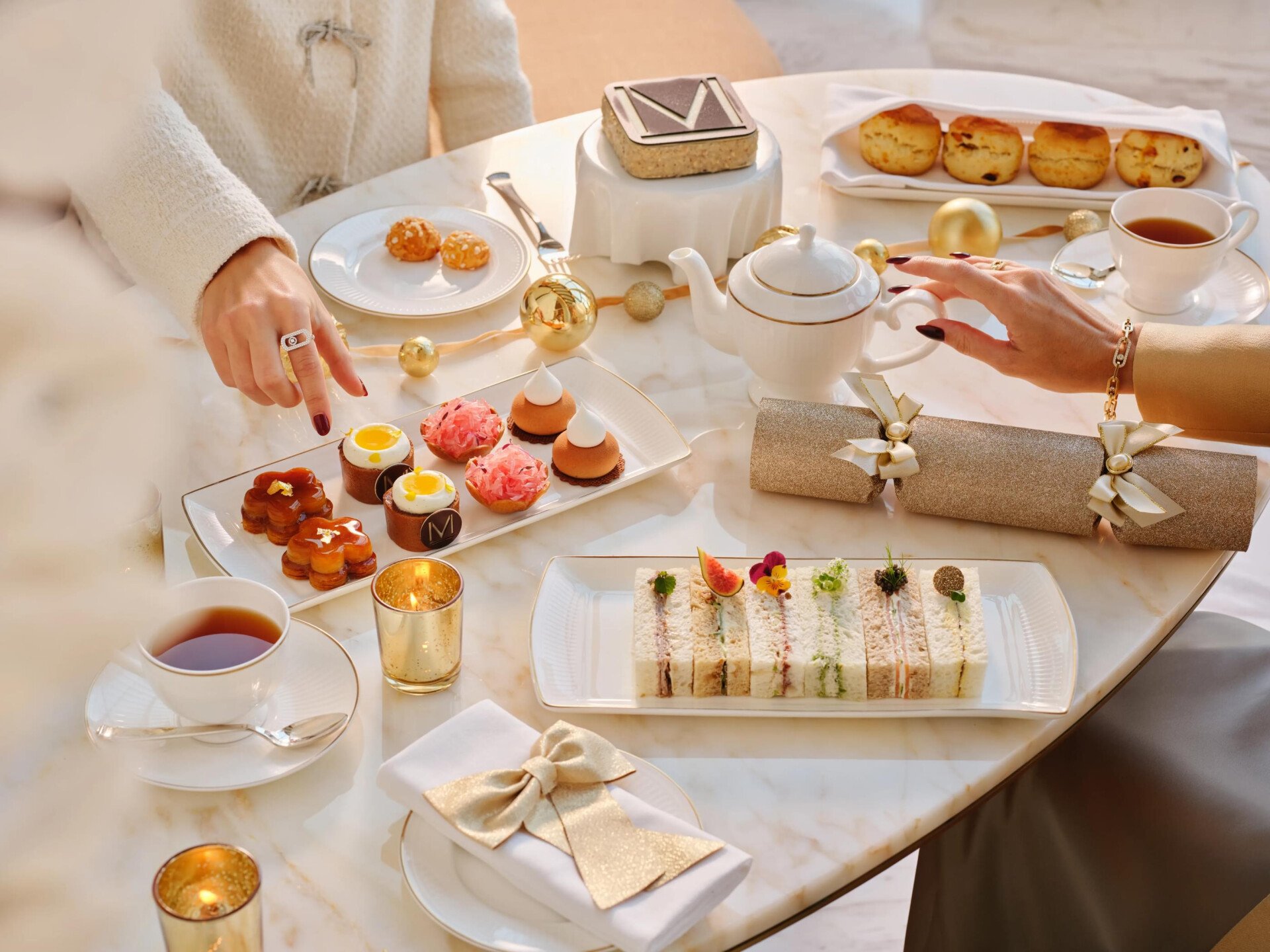 Christmas Tea at The Gallery with festive decorations. 