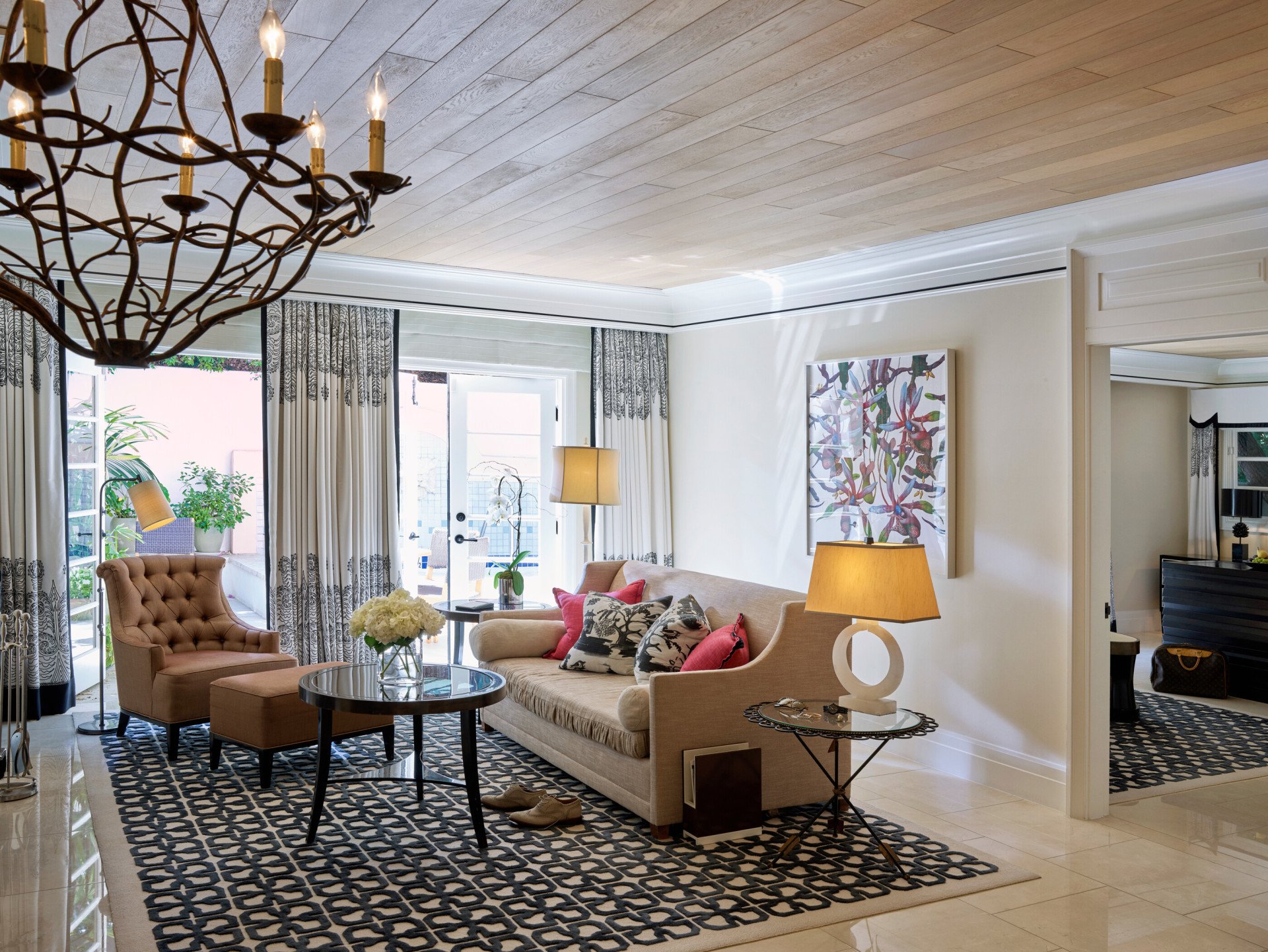 Stone Canyon Suite living room at Hotel Bel-Air, Los Angeles