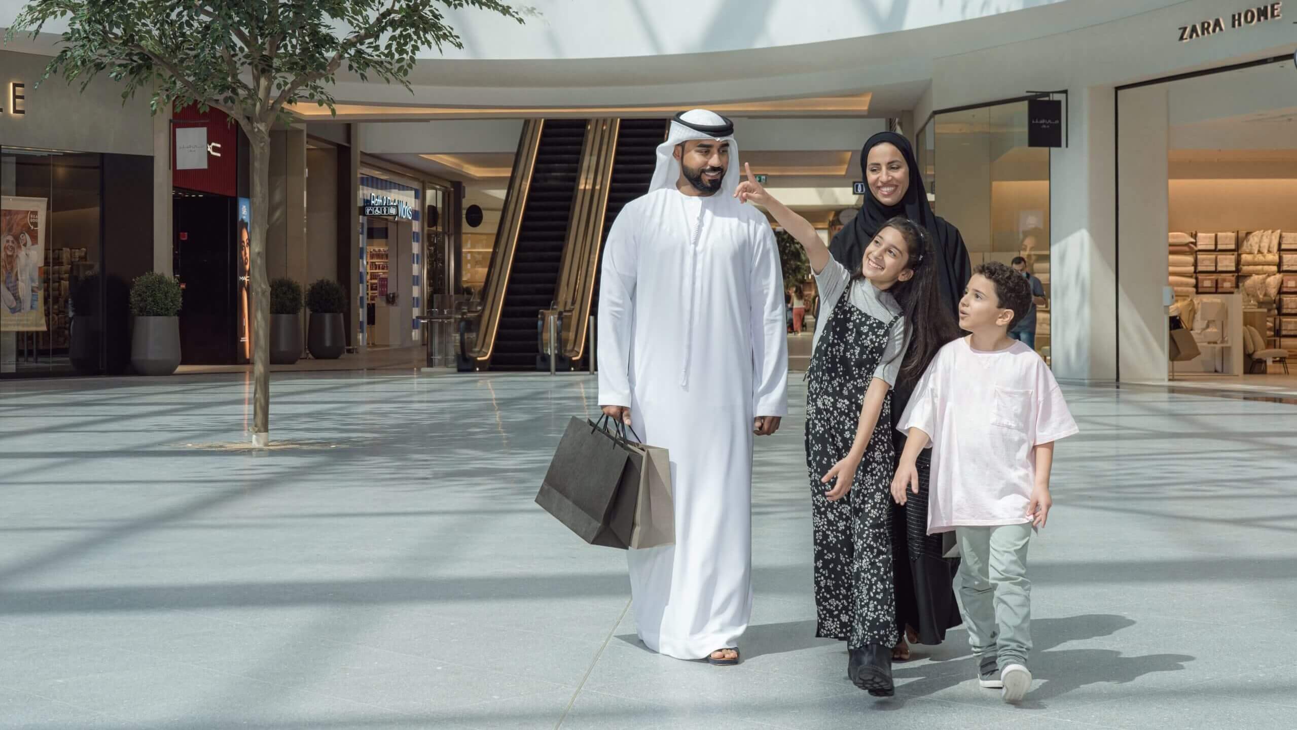 A family shopping in Mall of Emirates