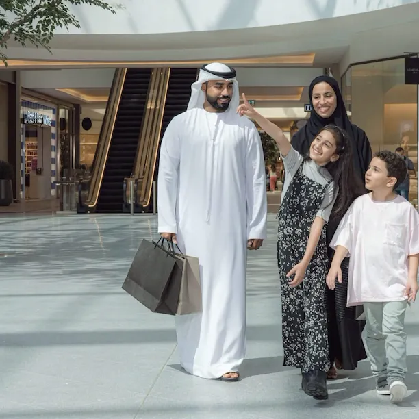 A family shopping in Mall of Emirates