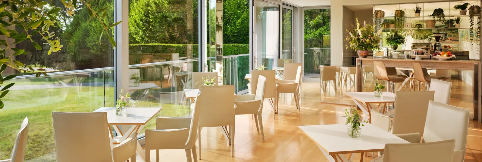 Spa café interior at The Spa at Coworth Park, Ascot