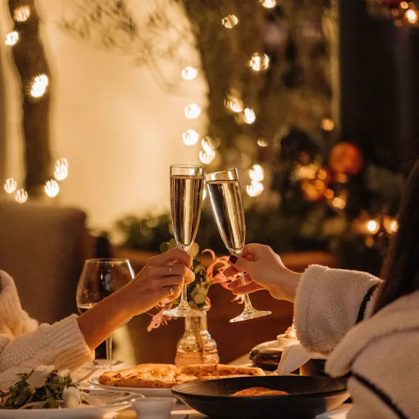 Festive champagne cheers at the The Restaurant at Hotel Bel-Air