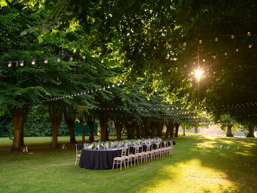 Dinner event in lime grove at Coworth Park