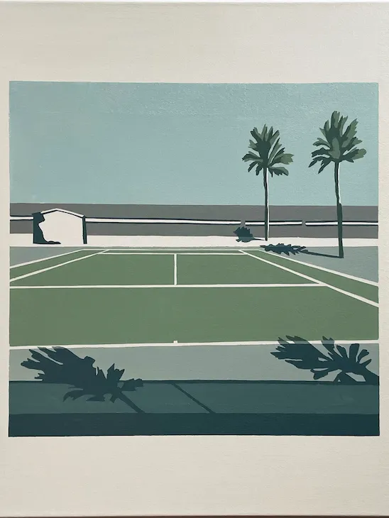 Quadro di Mauro Baio rappresentante un campo da tennis