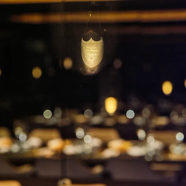 Dom Perignon bottle in the Chef's Table at Le Meurice, Paris - Dorchester Collection