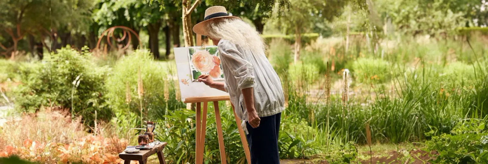 Painting Class in the sunken garden at Coworth Park