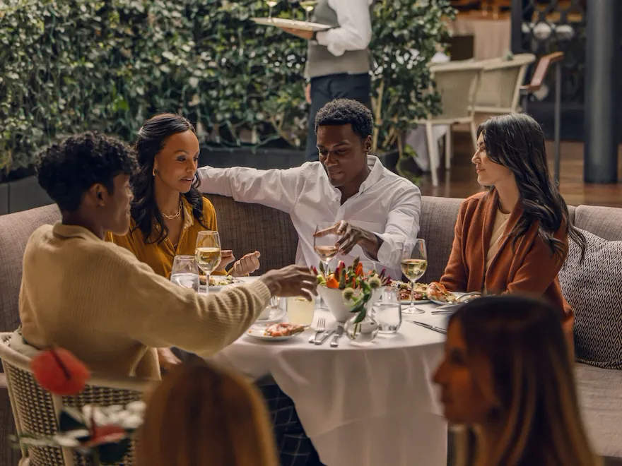 Dining in The Restaurant at Hotel Bel-Air, Los Angeles