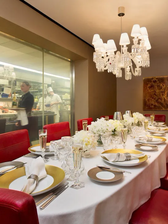 Chef's Table at The Dorchester with the view towards kitchen