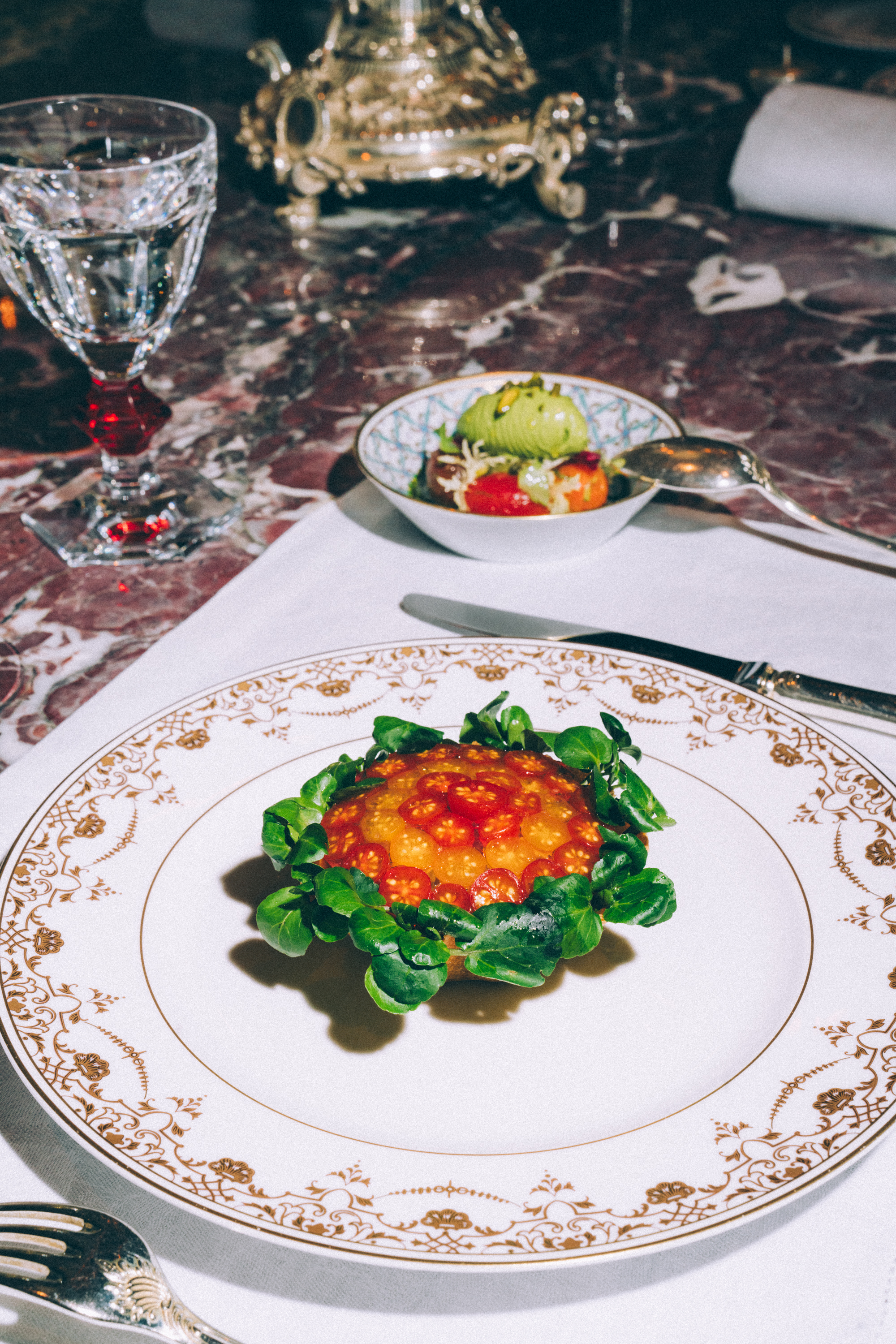 Tomato tart at Jean Imbert au Plaza Athénée