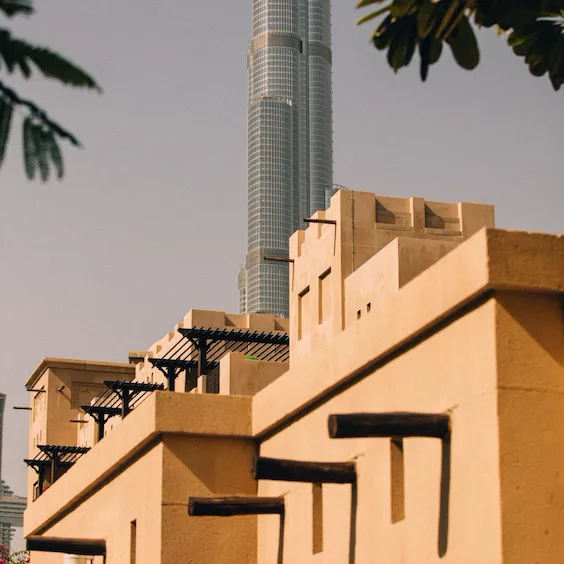 The view of Burj Khalifa from the Souk