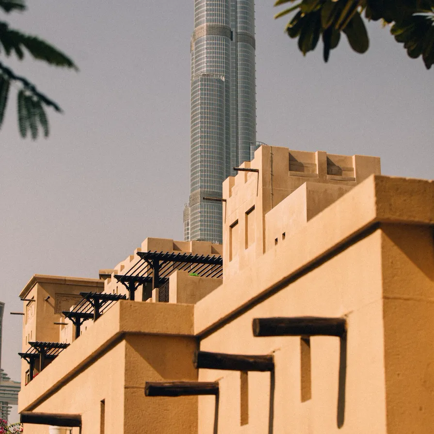 The view of Burj Khalifa from the Souk