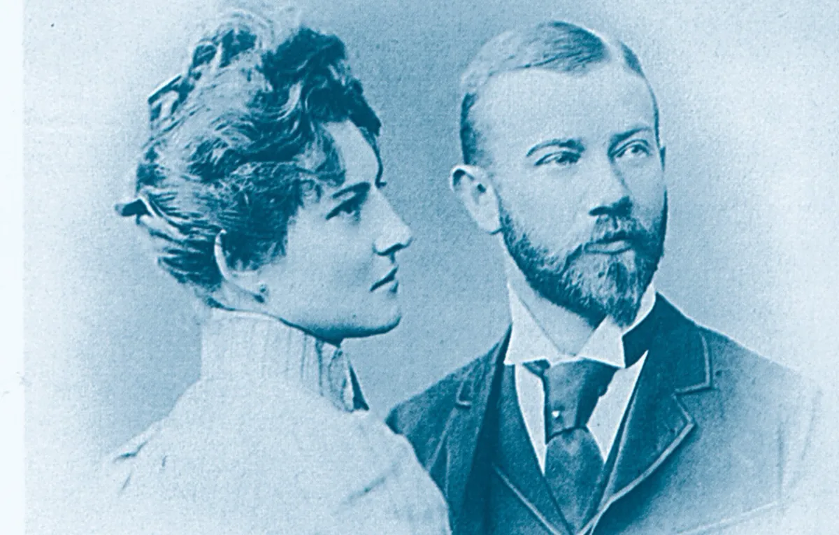 Portrait of Francesco Nistelweck and his wife Berta, founders of Hotel Eden