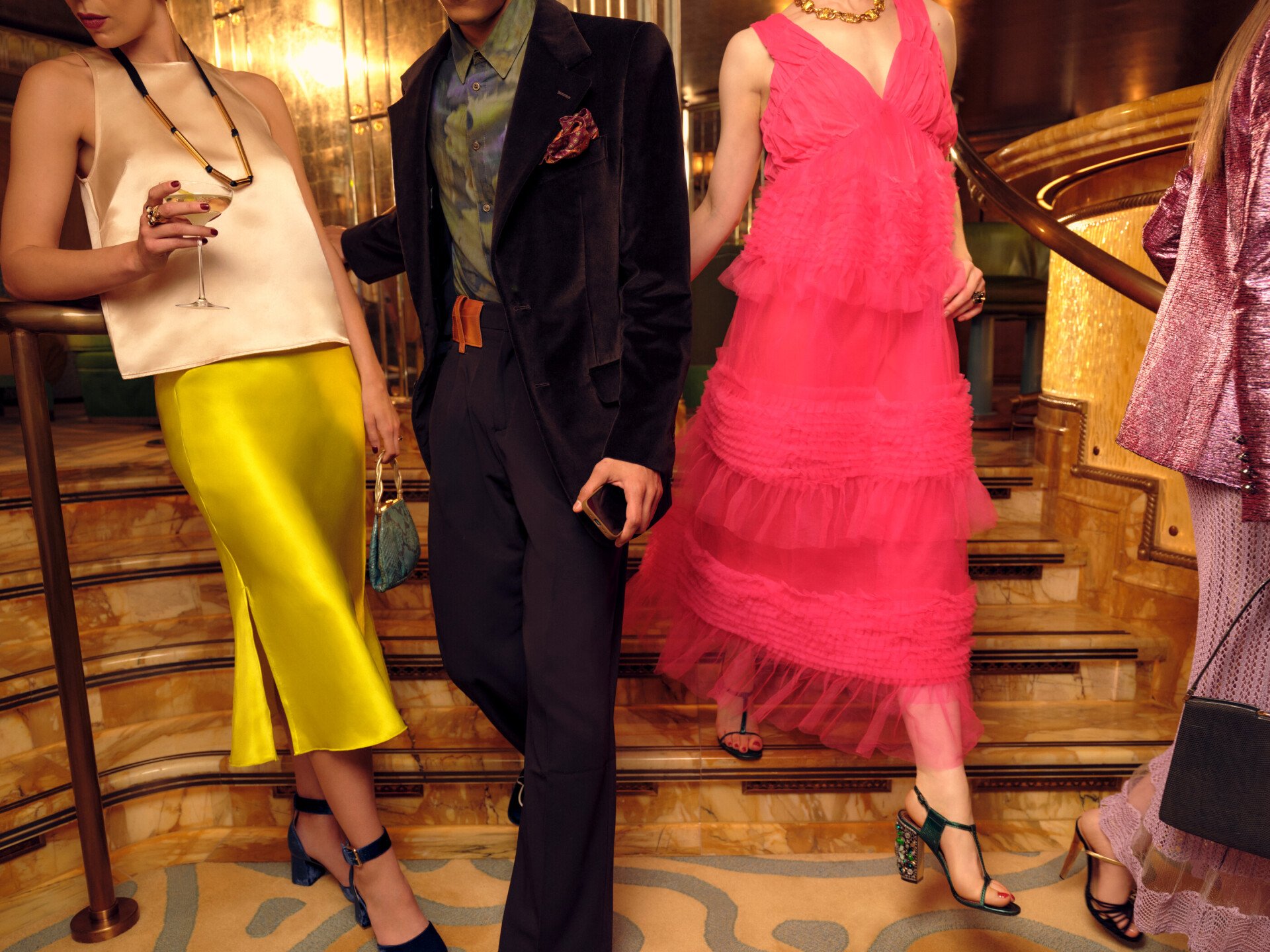 Glamorous fashionable people arrive at Vesper Bar