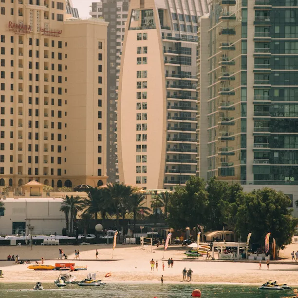 View of JBR from the sea