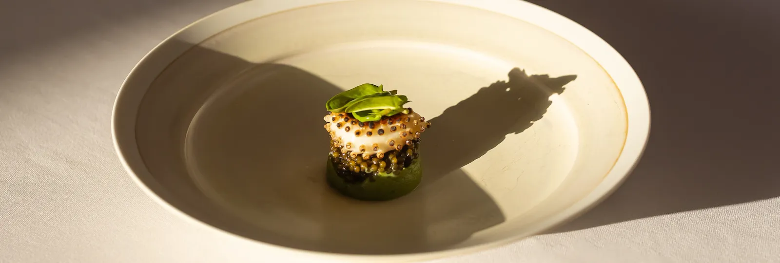 Roasted deer and sorrel with caviar at Restaurant Le Meurice Alain Ducasse, at Le Meurice, Paris.