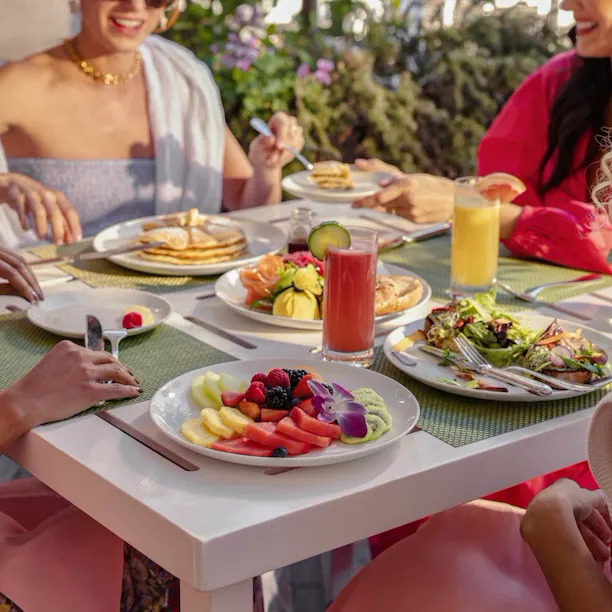 Dining in the Cabana Cafe, Beverly Hills